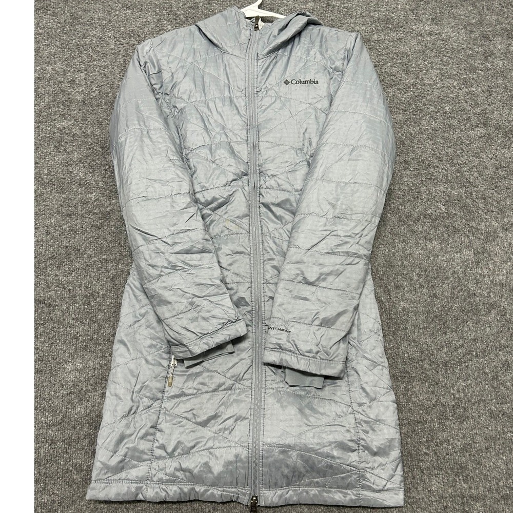 Columbia Jacket Womens XS Blue Omni-Heat Hooded Puffer Quilted Slim Fit Coat